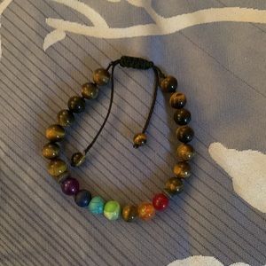Tigers eye 7 chacra stone bracelet